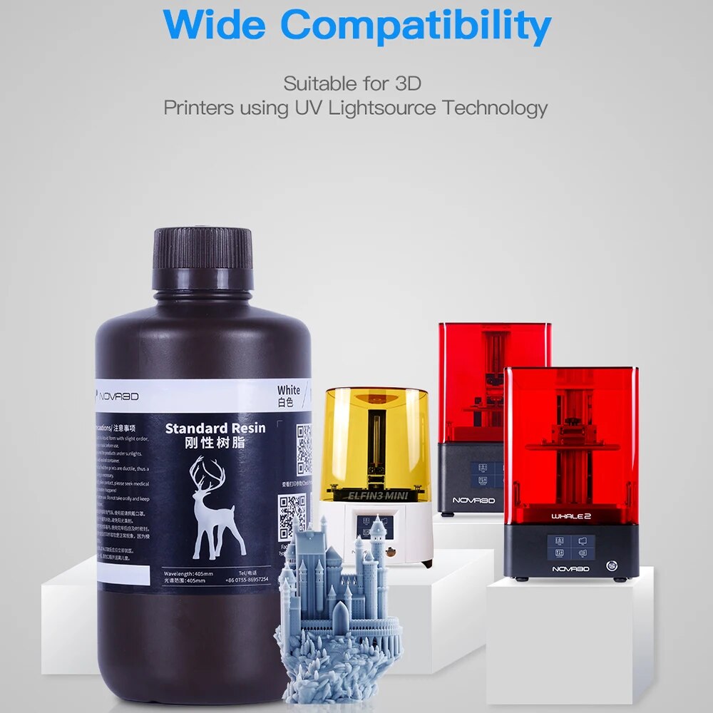 NOVA3D UV Resin 3D Printer 405nm LCD Printing Resina Colorful Material Compatible for Photon MONO X Elegoo Mars Pro Printers
