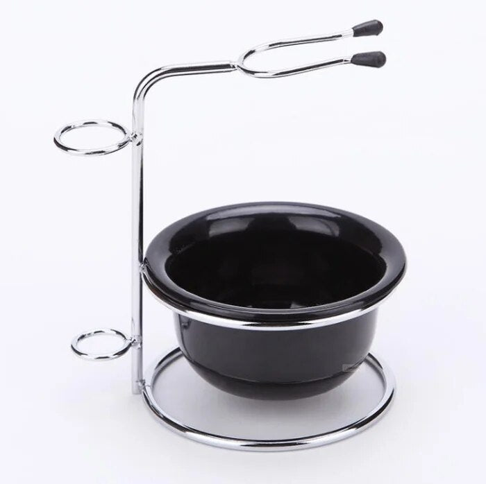 1 set men shaving brush bowl with holder razor beard comb cleaning bowl stand kit