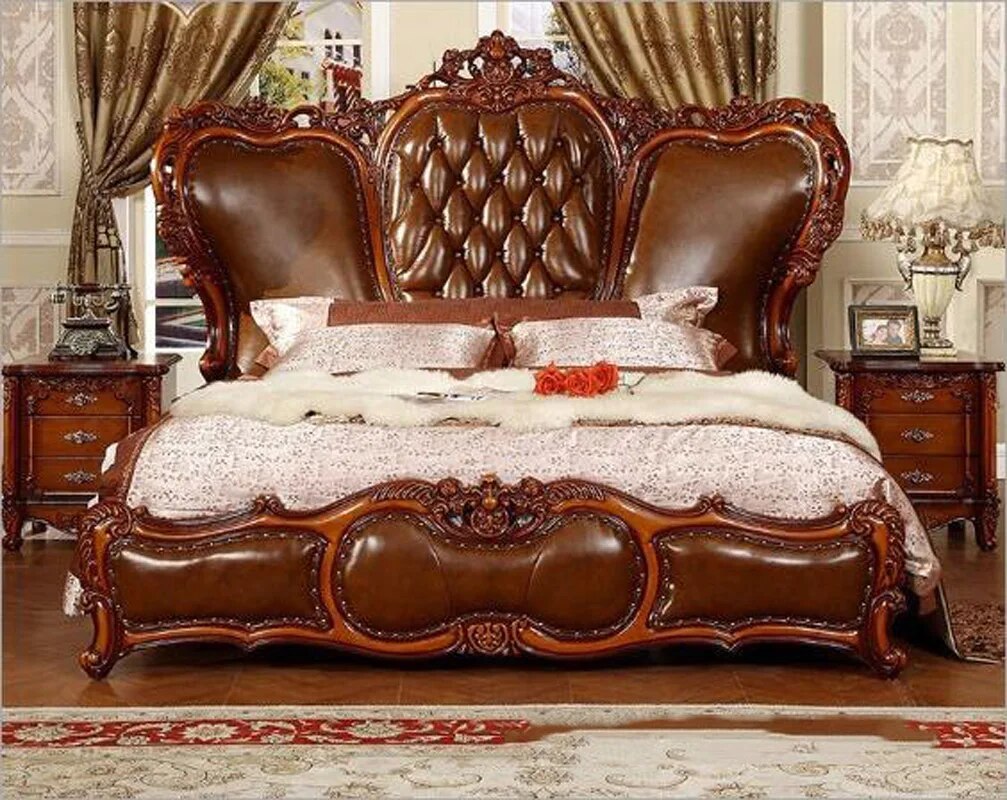 modern American solid wood country style Fashion bed 2 people bedroom set furniture d1403