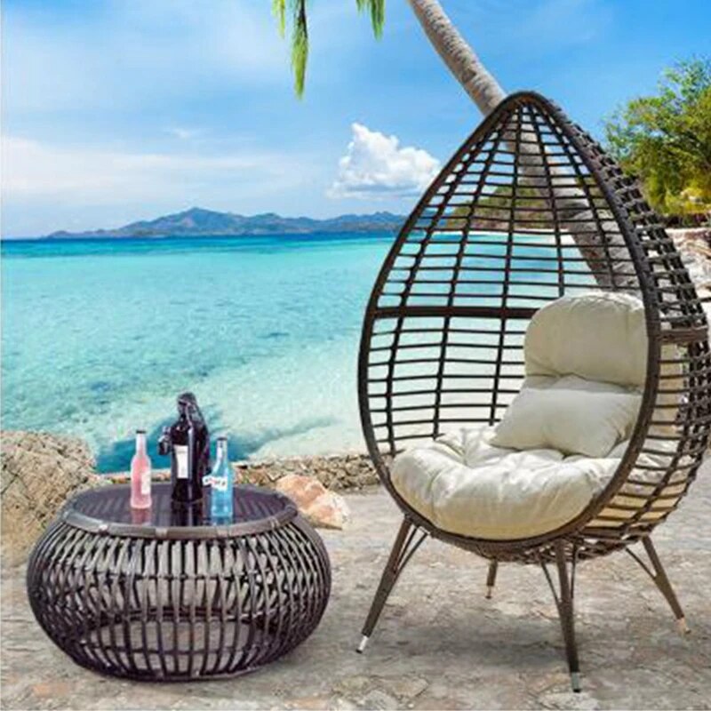 Villa furniture outdoor rattan bed patio chair lazy people hanging basket chair indoor and outdoor leisure furniture
