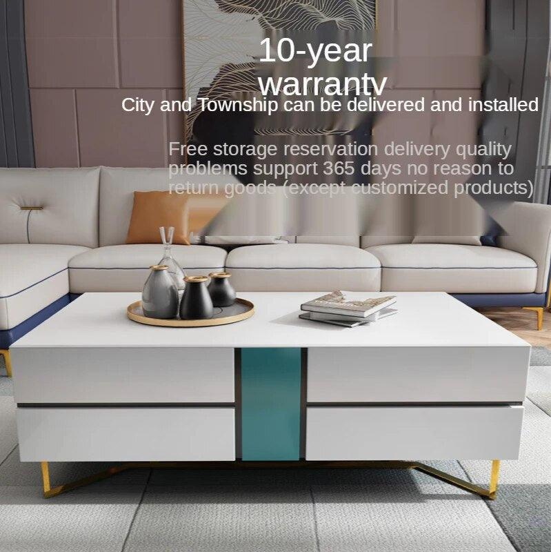 Light Luxury Coffee Table Simple Living Room Nordic Baking Varnish Multi-Function Tea Table TV Cabinet Unit Furniture
