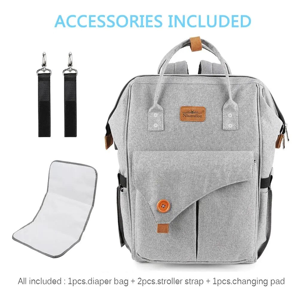 Diaper Bag Backpack Waterproof Travel Nappy Bags, Large Capacity Nappy Tote Stylish And Durable For Baby Care Bag