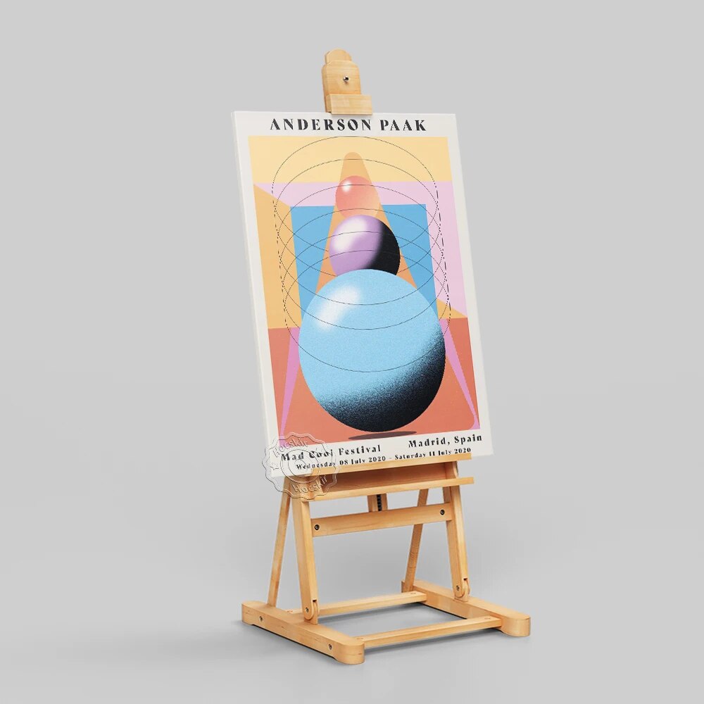 Mad Cool Festival Rock Music Wall Art, Anderson Paak stereoscopic Geometry Prints Poster, Anderson Paak Fans Collection Picture