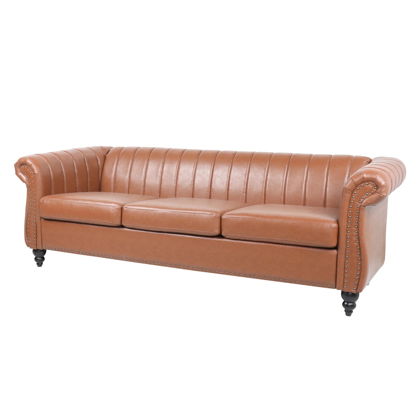 Rolled Arm Faux leather Chesterfield Sofa Household Modern Living Room Sofa  living room furniture