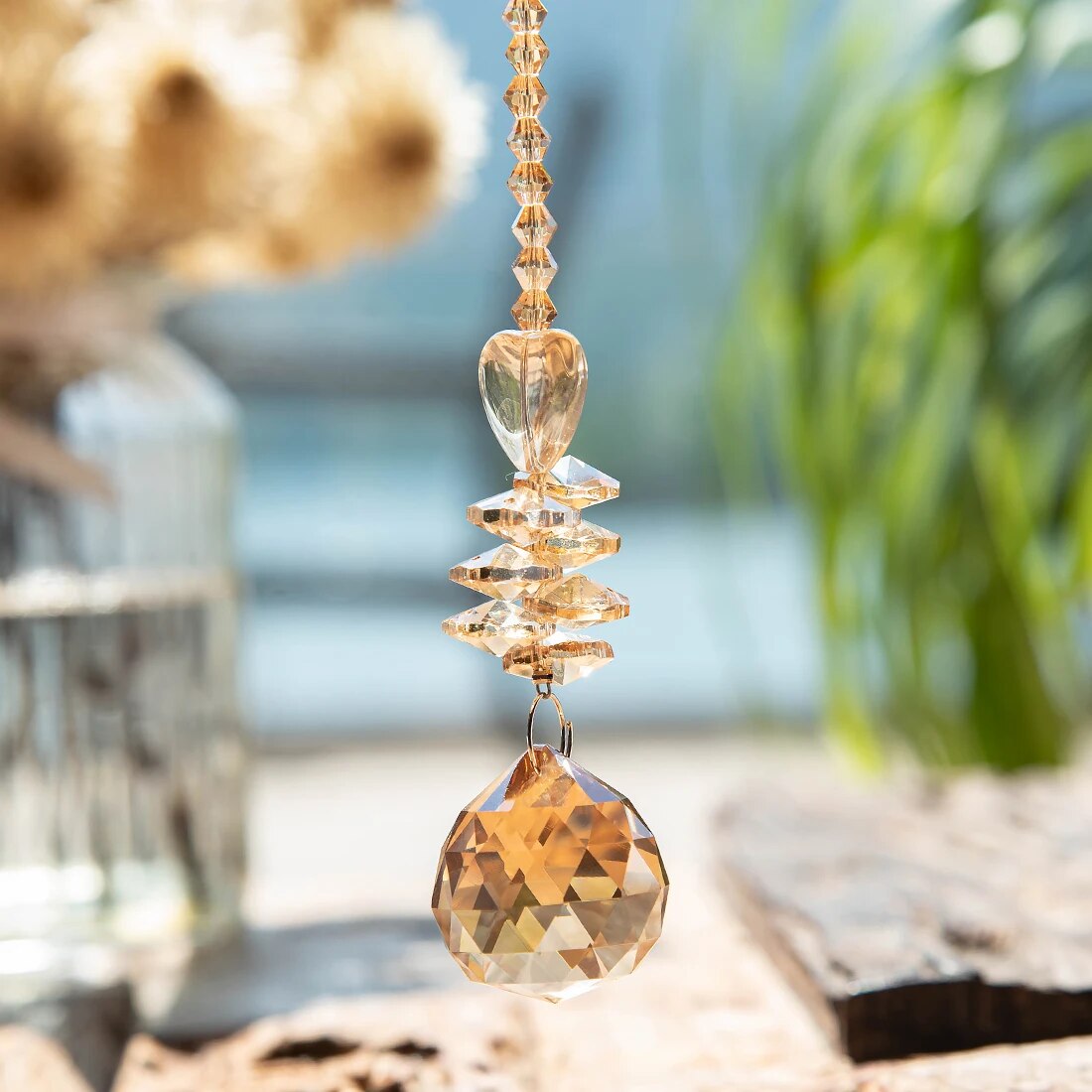 New Fashion Crystal Sunshine Window Hangings Home Decor Crystal Pendant Christmas Curtain Wedding Room and Door Decoration