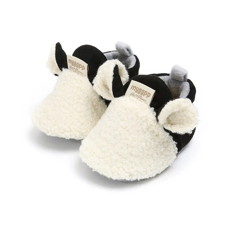 Baby Socks Shoes Boy Girl Booties Winter Warm Sheep Ear Crawl Toddler Prewalkers Cotton Soft Anti-slip Infant Newborn Crib Shoes