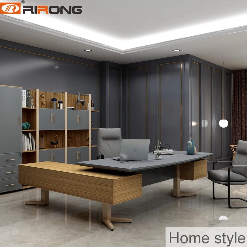 Nordic Design Small Grey Color Office Furniture Set Home Study Table Furniture Wood Laptop Table Executive  Table Desk Set