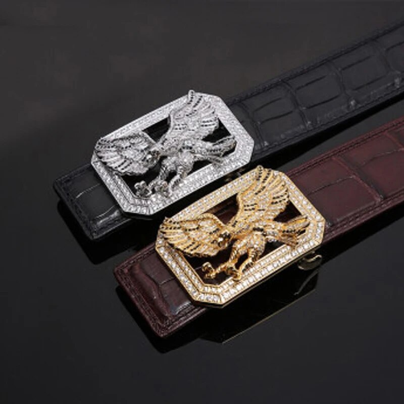 VVBrown  new Stainless steel  Plate buckles  crocodile  Men belt  Smooth buckle  men crocodile belt  male belt brown black