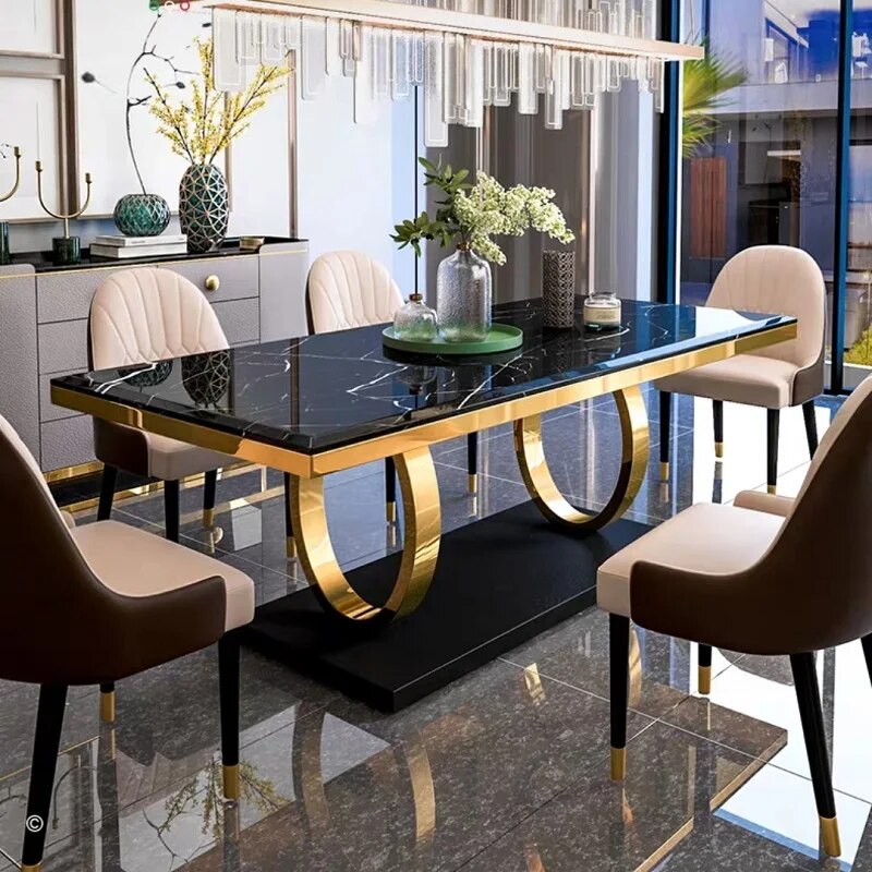 New Interior Design Contemporary Dining Room Furniture Metal legLuxury Black Gold Dining Chair