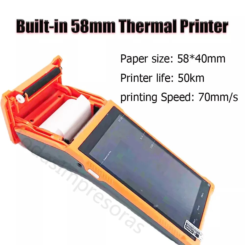 Portable Handheld POS PDA Terminal Thernal Printer 3G Internet with GPS 58mm wifi Android 8.1 Rugged Industrial Barcode Printers