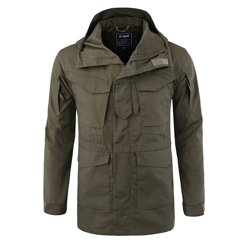 Military Camouflage Jacket Men Spring Autumn Army Field Tactical Windbreaker Waterproof Jacket Trench Hooded Coat Men's Clothing