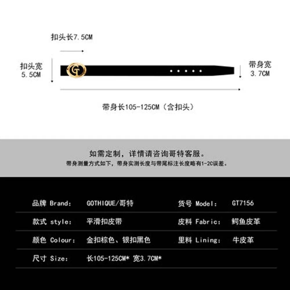 gete Big bone  Bay crocodile Belt  male estuarine crocodile leather Smooth buckle  trend  business affairs  high-grade male belt