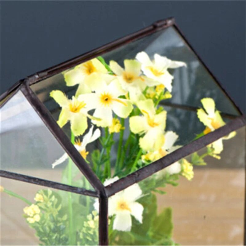 Cool Mini Handmade Tabletop Glass Green Houses,Small Arched Greenhouse Wardian Case Miniature Landscape Garden Terrarium