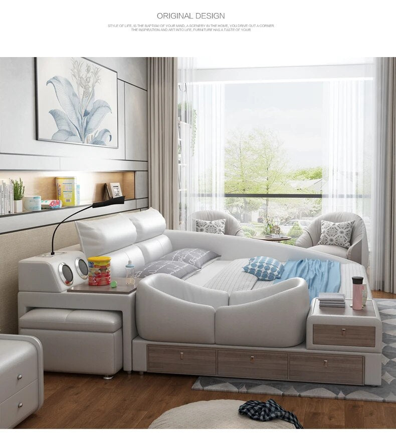 Smart bed frame camas bedroom furniture кровать двуспальная lit beds سرير  muebles de dormitorio мебель bedroom set cama de casa