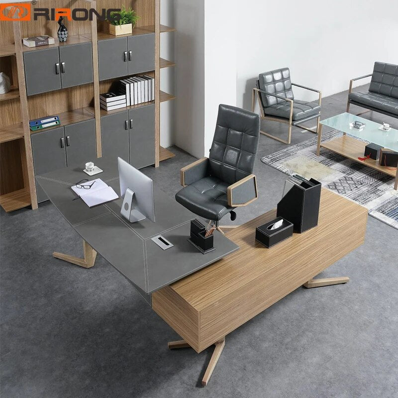 Nordic Design Small Grey Color Office Furniture Set Home Study Table Furniture Wood Laptop Table Executive  Table Desk Set