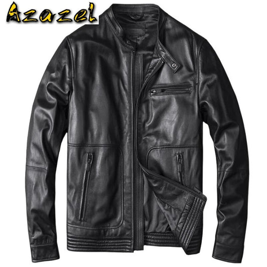Plus XXXXL Mens Real Leather Jackets Sheepskin Coats Man Overcoats Ture Leather Baseball Jackets Male Genuine Leather Coats A767