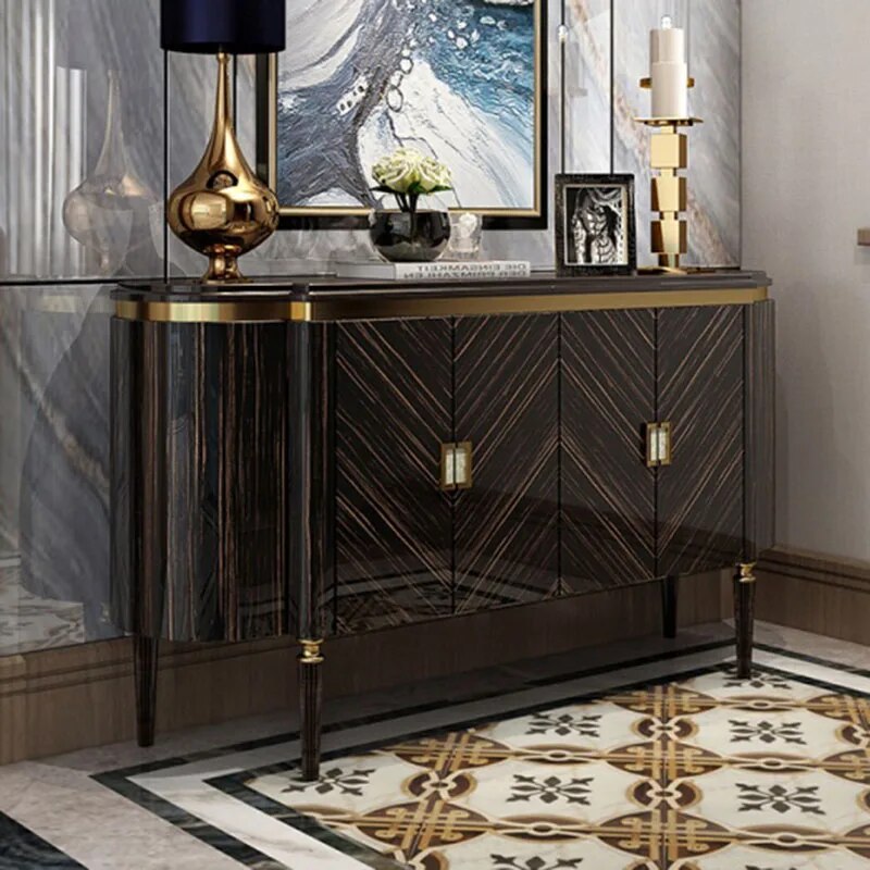 Simple modern light luxury solid wood cabinet dining cabinet American style  neoclassical shoe cabinet furniture living room