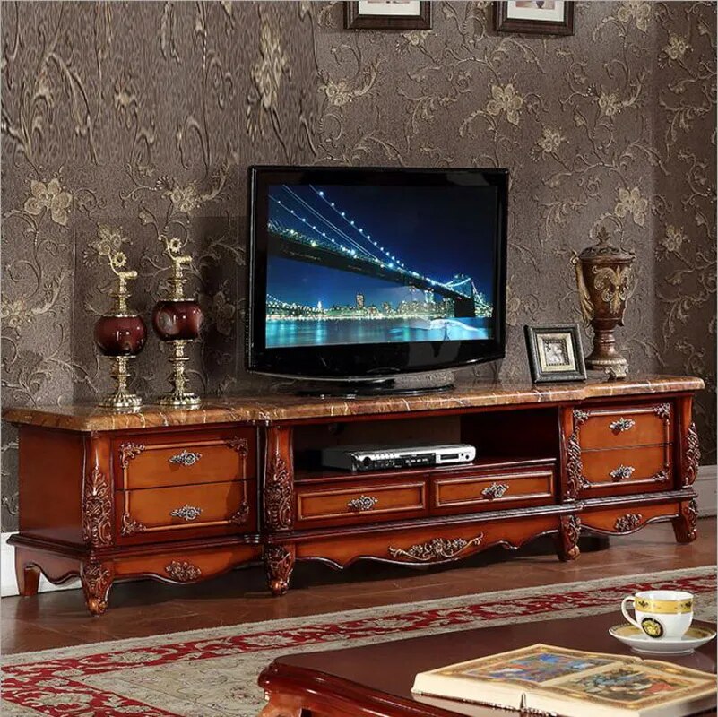Modern High Living Room Wooden furniture lcd marble  TV Stand o1143