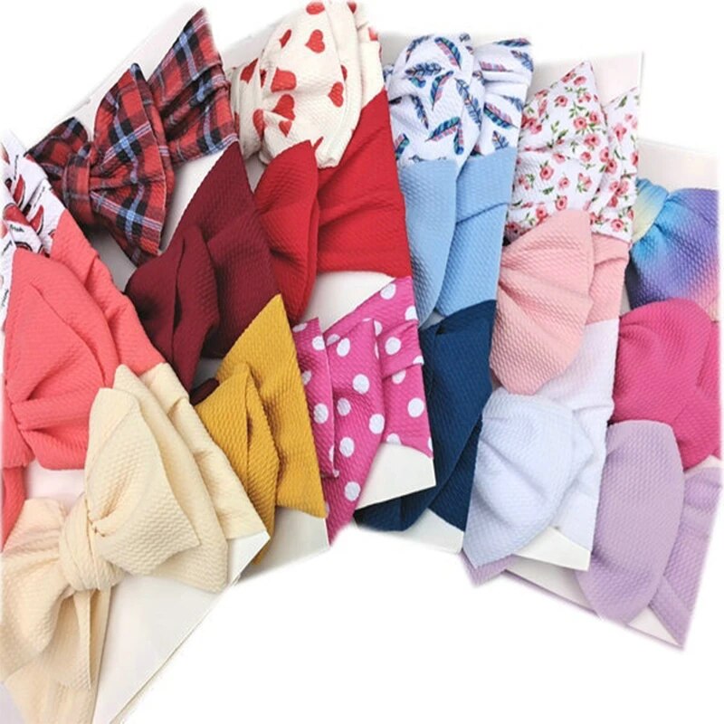 3Pcs/set Baby Girls Headbands Solid Color Knot Hairbands Newborn Grainy Headwear Set Hair Accessories 0-4years