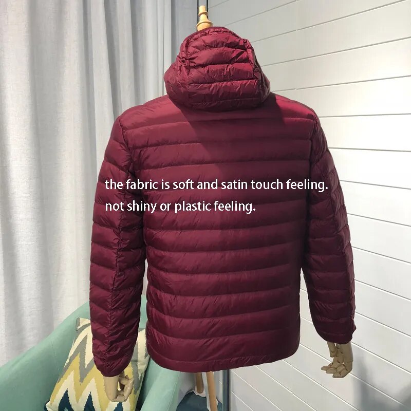 Man Winter Autumn Jacket White 90% Duck Down Jackets Men Hooded Ultra Light Down Jackets Warm Outwear Coat Parkas Outdoors