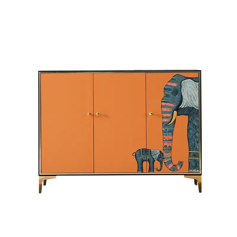 Italian minimalist light luxury door cabinet modern simple living room locker stainless steel side cabinet living room furniture