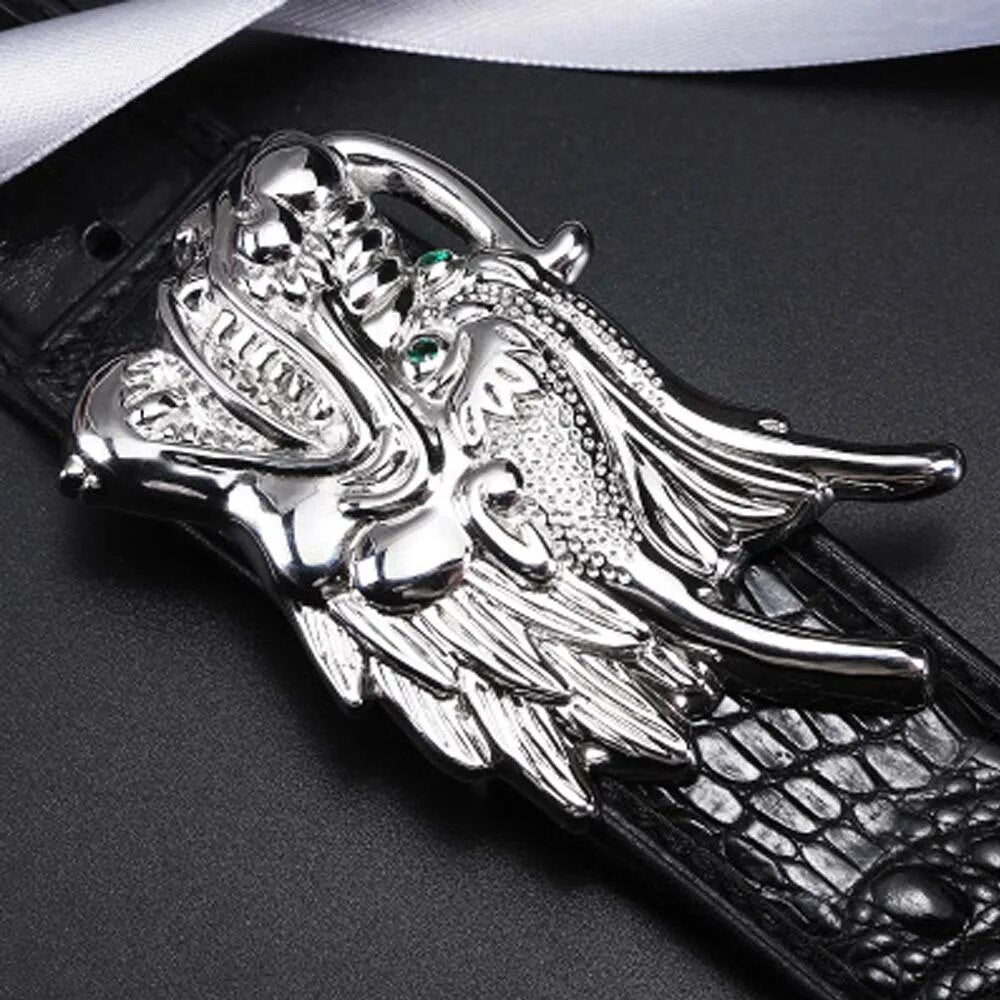 linshe new men belt  male  true  crocodile  925 sterling silver  business  male belt  fashion  tide  crocodile  Men belts