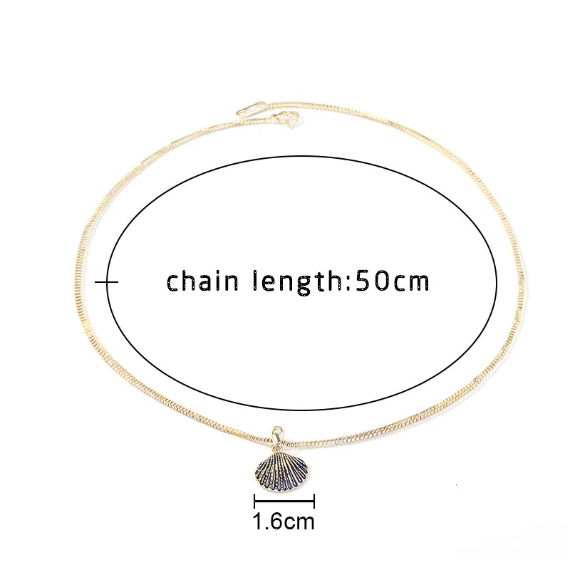 Fashion Shell Pendant Necklaces Stainless Steel Golden Box Chain Necklace For Women Fashion Jewelry The Best Christmas Gift