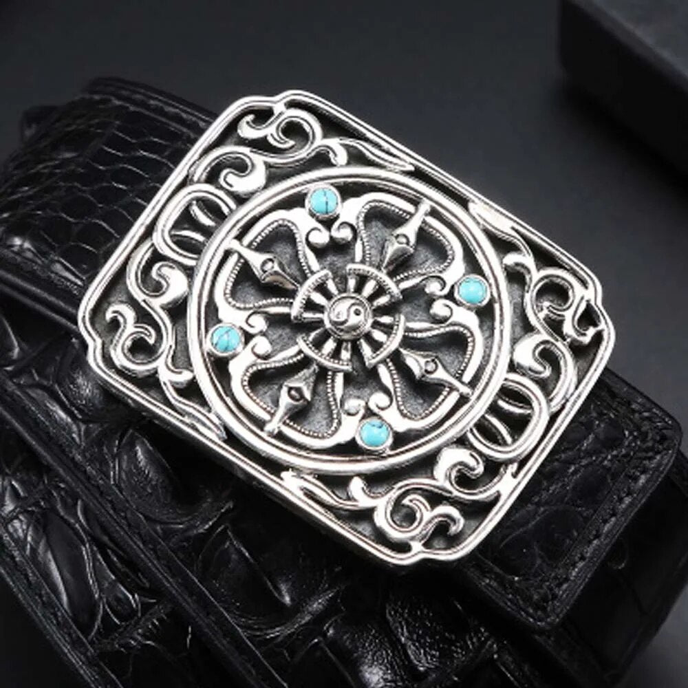 linshe belt  male  Genuine leather  The belt  925 sterling silver  buckle  crocodile  business  belts  male