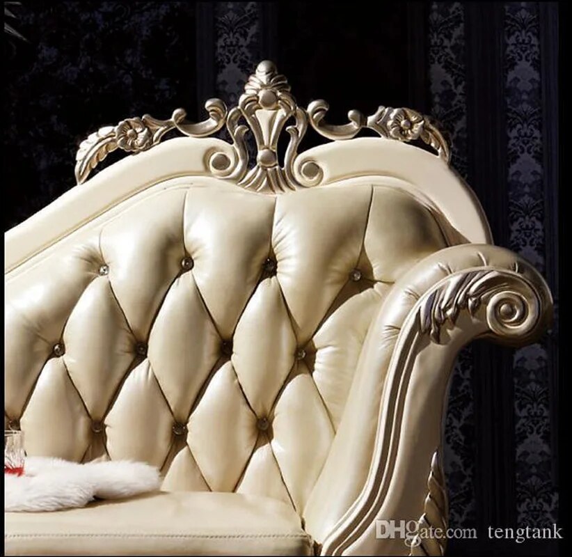 Hot Sale Sofa French Design leather Couches living room furniture Sofa  chaise lounge 1968