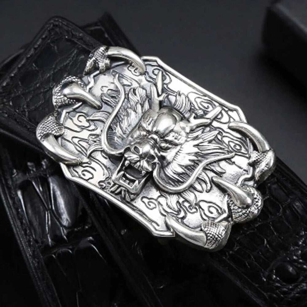 linshe male belt  Genuine crocodile  leather  925  Silver buckle  middle-aged  youth  tide men belt  crocodile Men belts