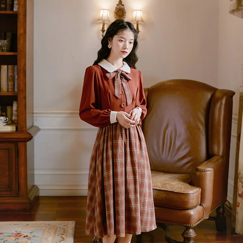 2020 new fashion women's clothing Peter pan Collar  Vintage  dress women  dresses