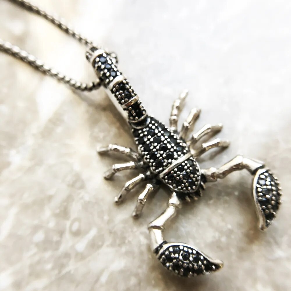 Scorpion Link Chain Necklace,925 Sterling Silver Fashion Jewelry Europe Style Rebel Gift For Men & Women Friend