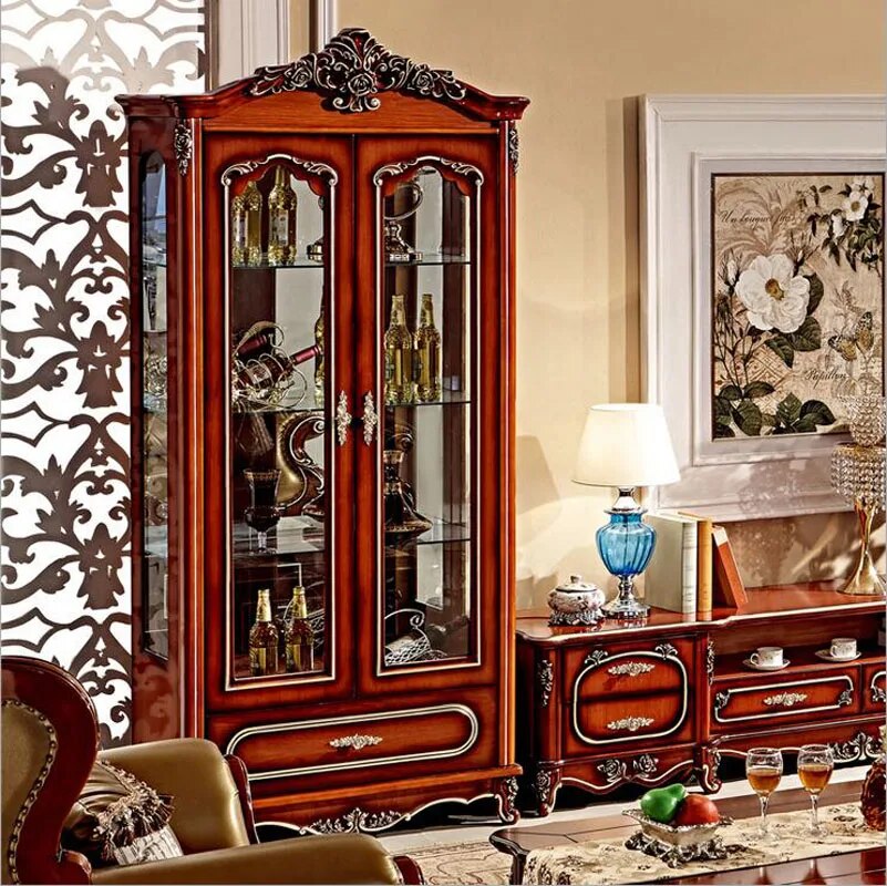 Antique High Living Room Wooden furniture lcd TV Stand pfy10008