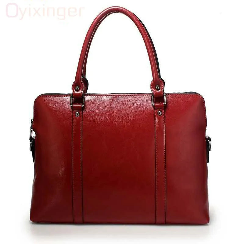 New Genuine Leather Briefcase For Woman Laptop Computer Bag Women's Handbags Office Ladies Shoulder Messenger Bags Bolso Hombre