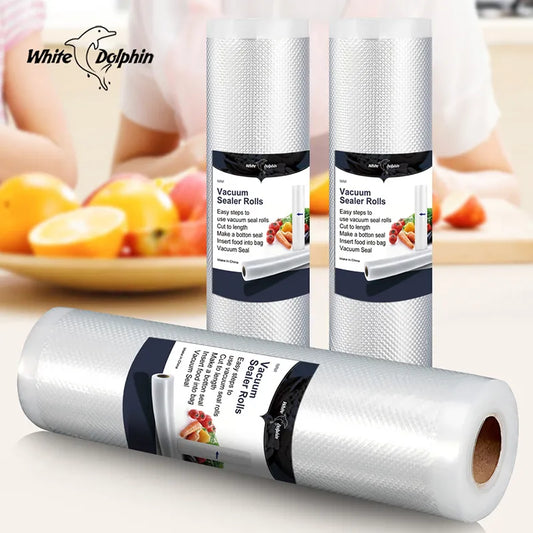 3 Rolls Best Food Vacuum Sealer Bags Kitchen Food Storage Bags 12 15 20 25cm x 500cm For Vacuum Sealer Packaging Machine