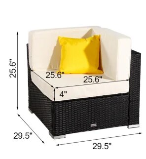 Five Styles Patio Furniture Set 5 Pieces Patio PE Wicker Rattan Corner Sofa Set US Warehouse In Stock