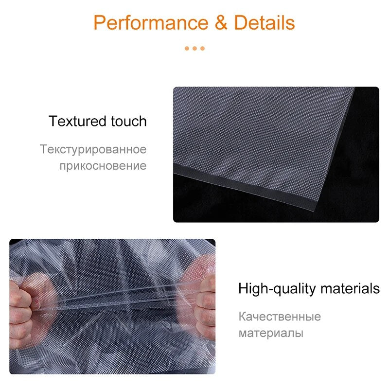 3 Rolls Best Food Vacuum Sealer Bags Kitchen Food Storage Bags 12 15 20 25cm x 500cm For Vacuum Sealer Packaging Machine