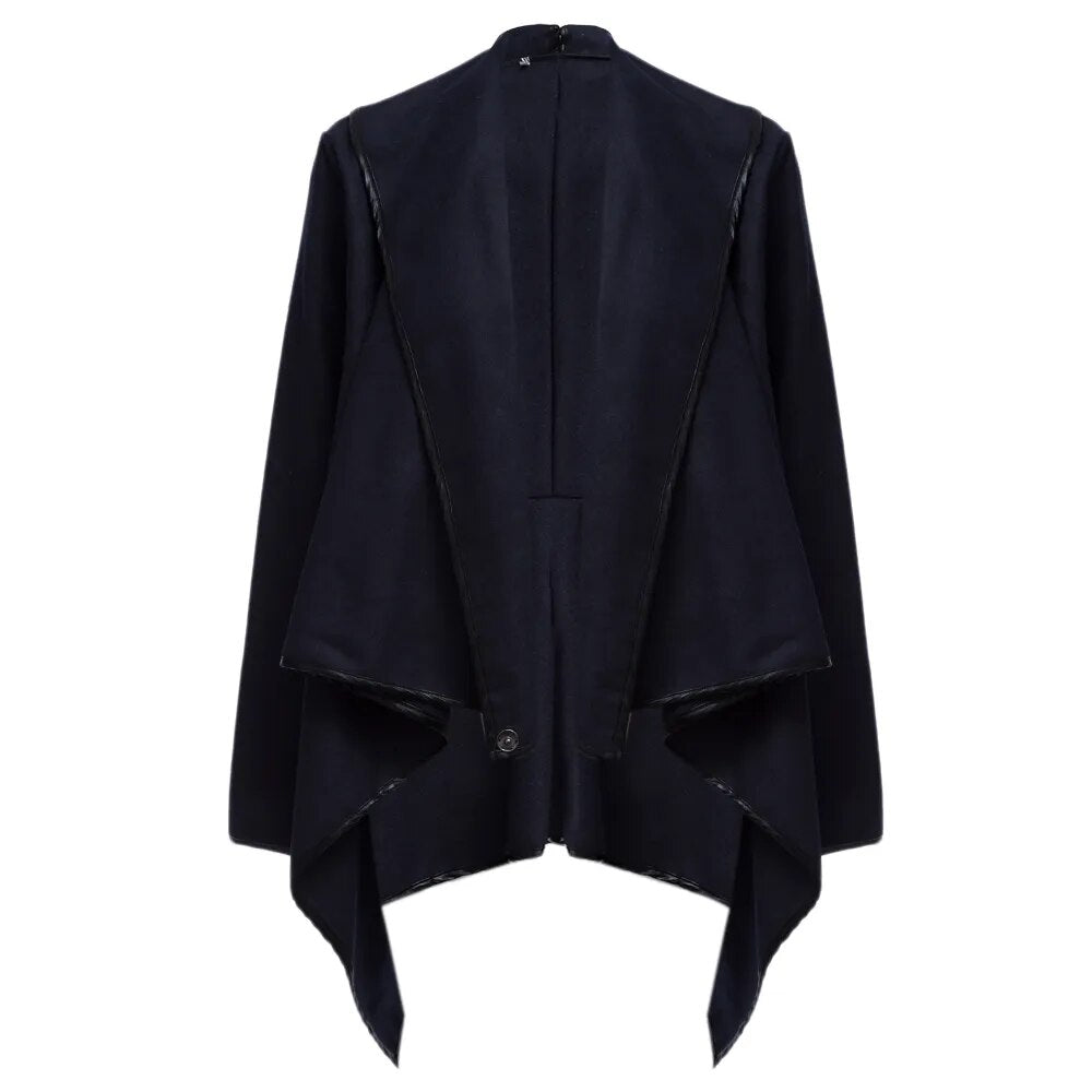 New Woman Fashion Autumn Winter Woolen Overcoat Women Long Sleeve Jackets Woolen Coat Outwear
