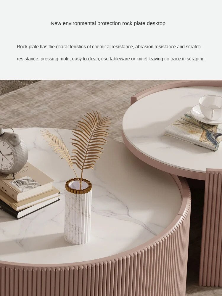high-end living room coffee table TV cabinet 2021 new post-modern minimalist rock plate fashion complete sets of furniture