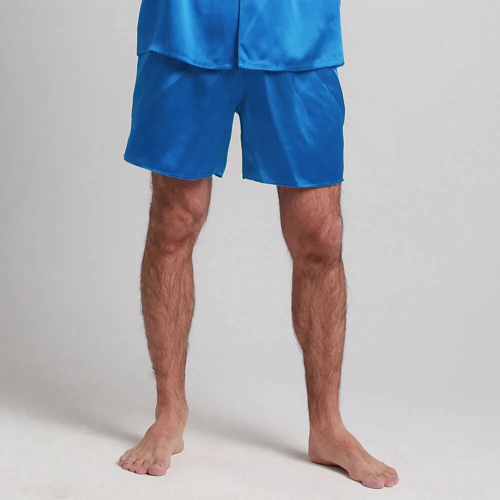 LILYSILK 100 Silk Pajamas Set Men 22 momme Silk Short Sleeve Male Nightwear Contrast Trim Sleepwear Men's Clothing Free Shipping