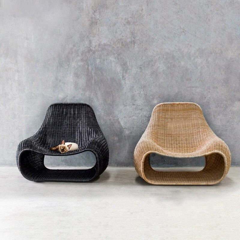 Creative outdoor indoor rattan chair furniture Nordic simple Southeast Asia Rattan sofa hotel model room leisure chair