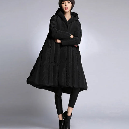 2020 womens winter thick down coats black navy blue army green red  8XL size  clothes female  long jackets for women winter - KAISERINC