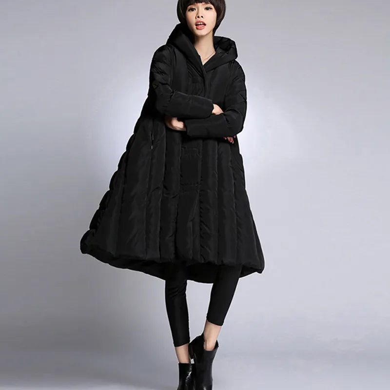 2020 womens winter thick down coats black navy blue army green red  8XL size  clothes female  long jackets for women winter - KAISERINC