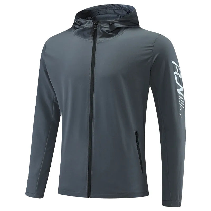 Men Fitness Jackets Quick Dry Zipper Hooded Workout Coats 2021 New Male Gym Sportswear Top Running Hoodies - KAISERINC