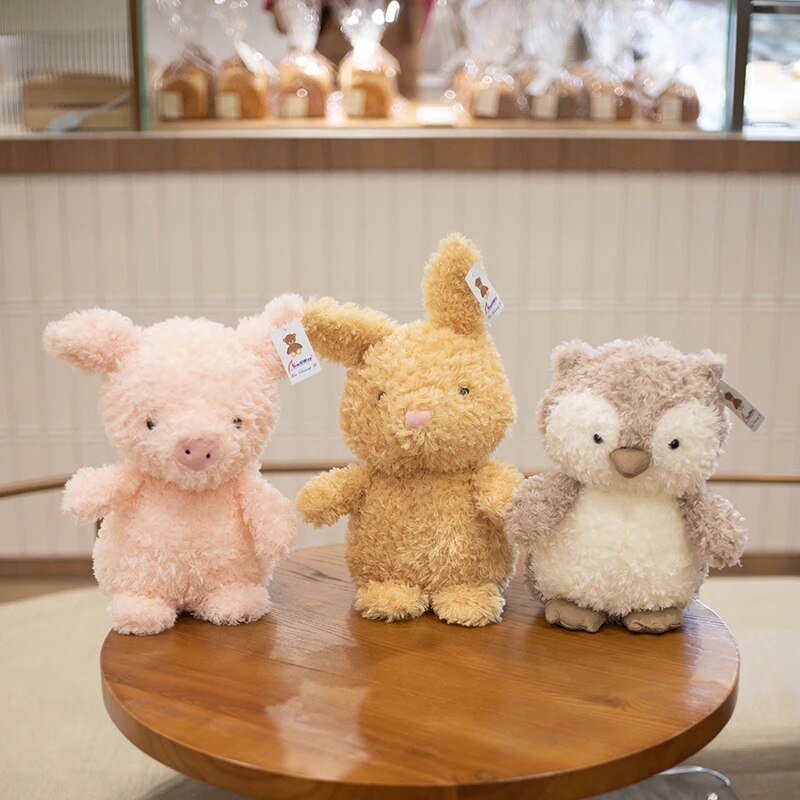 20/30cm Simulation Cute Sheep Owl Rabbit Chick Pink Pig Plush Toys for Children Baby Soft Doll Stuffed Animal Toy Kids Gift