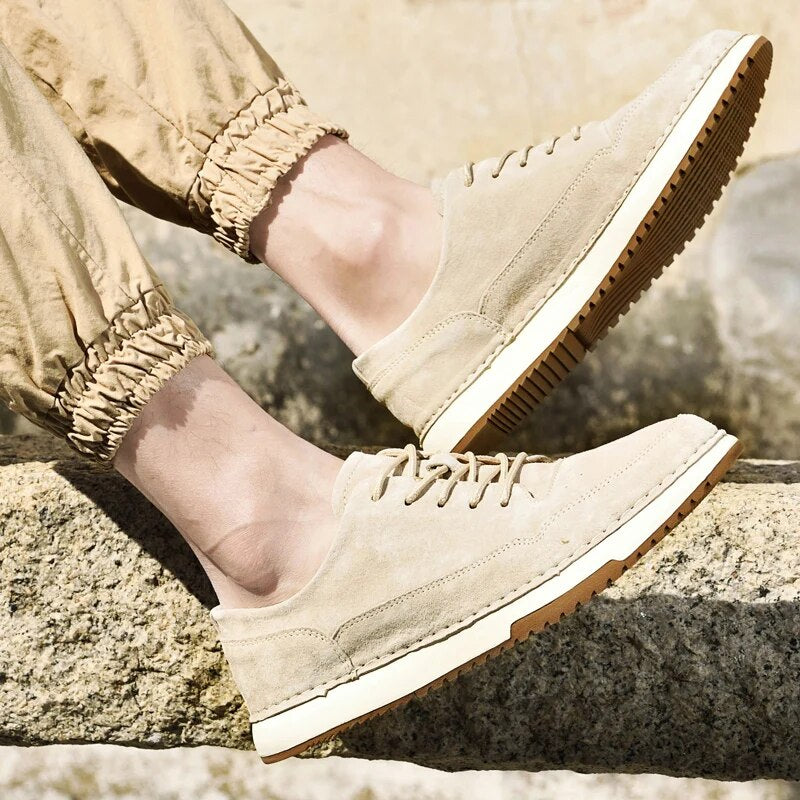 Brand men's high-quality leather retro low-top sneakers lightweight and comfortable men's sneakers fashion men's shoes Size 45
