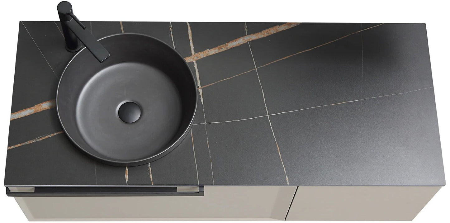 Bathroom furniture, light luxury solid wood bathroom cabinet, ceramic basin, LED mirror, combined bathroom cabinet