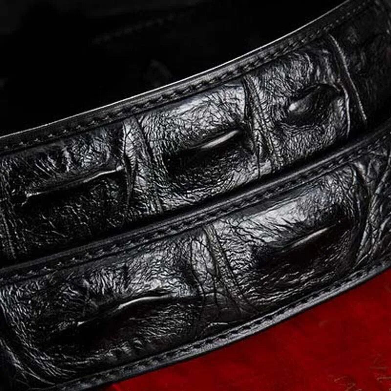 gete crocodile belt  Estuarine crocodile back  Titanium alloy  Smooth buckle  crocodile back  male  fashion  personal men belt
