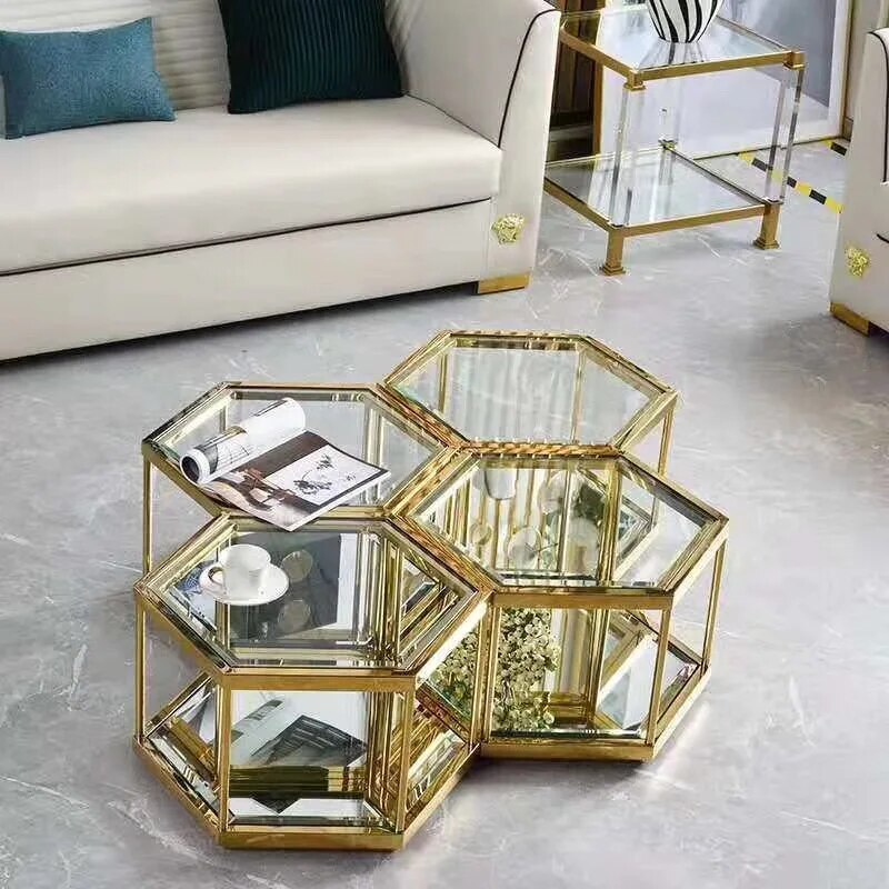 U-BEST modern living room glass top coffee table home furniture luxury side center coffee tea table