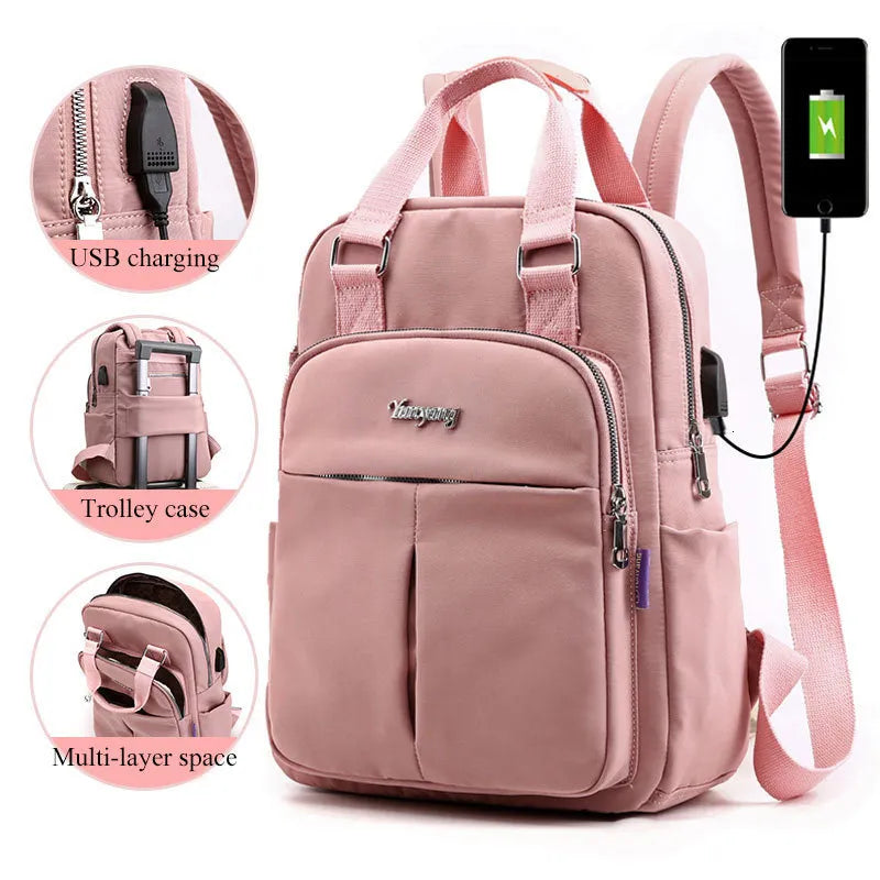 Girls Laptop Backpacks Pink Men USB Charging Bagpack Women Travel Backpack School bags Bag For boys Teenage mochila escolar 2023